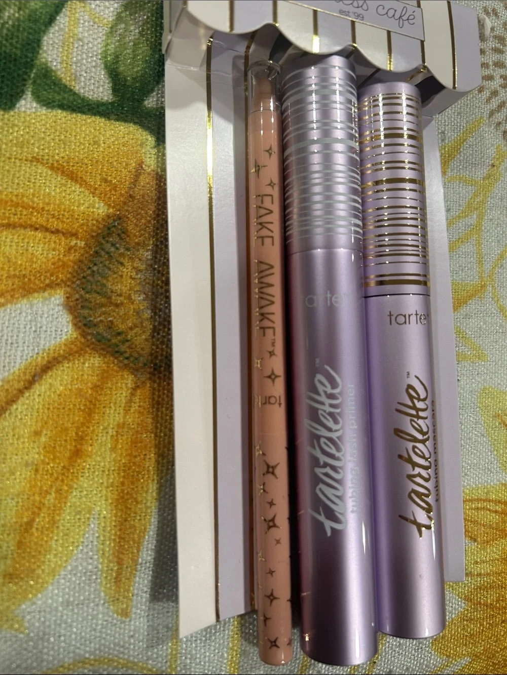 Tarte BUNDLE Tubing Mascara,Tubing Primer, Fake Awake Eyeliner,2 charms/keychain